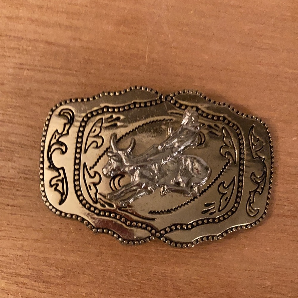 Rodeo Belt Buckle  Gold And Silver 4”x2.5”